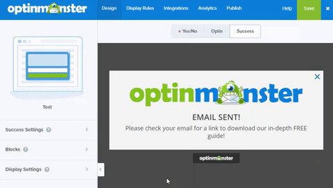 add_column - OptinMonster add column to success message design