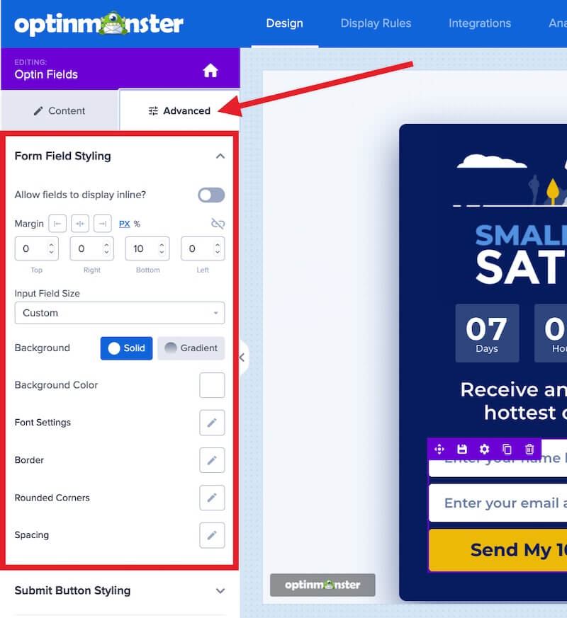 Advanced form field styling options for your OptinMonster campaign. - OptinMonster Advanced form field styling options for your OptinMonster campaign.
