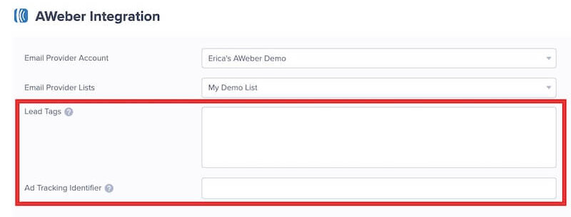 Configure other AWeber options. - OptinMonster Configure other AWeber options.