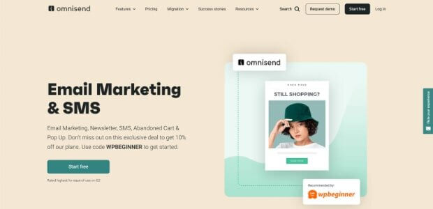 best woocommerce plugins_omnisend - OptinMonster woocommerce marketing app