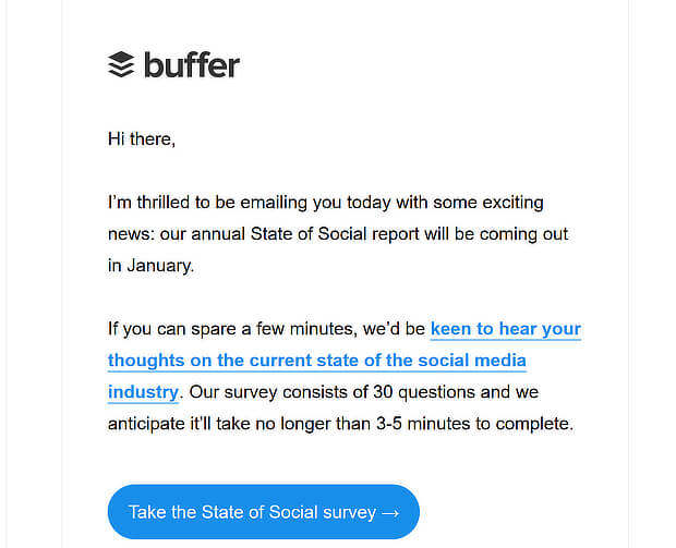buffer short email newsletter design example - OptinMonster buffer short email newsletter design example