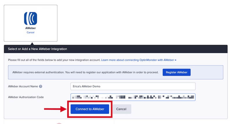 Connect with AWeber. - OptinMonster Connect with AWeber.