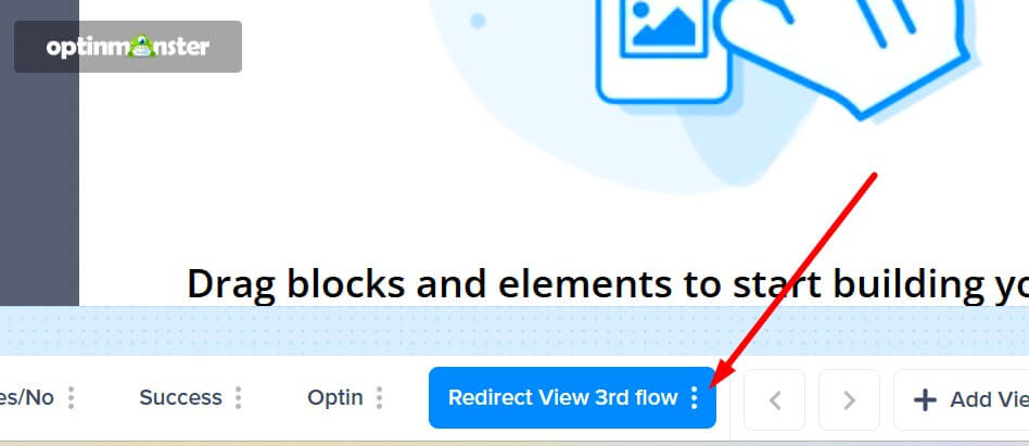 Three dots menu on a view item - OptinMonster Screenshot of Three-dot menu on a view item.