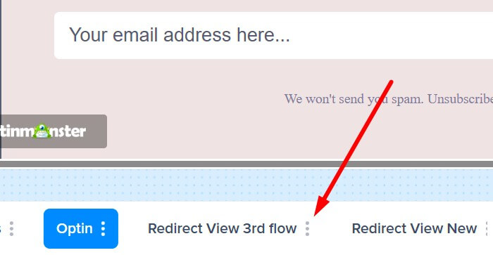 Three-dot menu on a view in the bottom toolbar. - OptinMonster Screenshot of the three-dot menu on a view in the bottom toolbar.