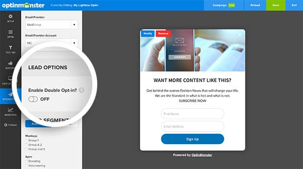 double opt in vs single opt in - mailchimp om integration - OptinMonster double opt in vs single opt in - mailchimp om integration