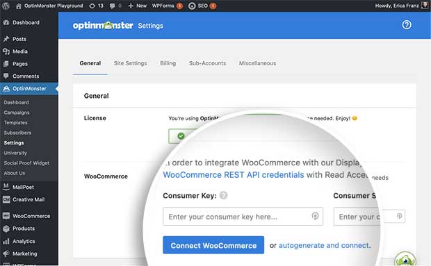 Manually connect OptinMonster to WooCommerce. - OptinMonster Manually connect OptinMonster to WooCommerce.