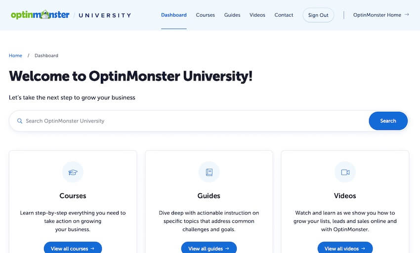 omu - OptinMonster OptinMonster University offers courses to help you in many aspects of digital marketing.
