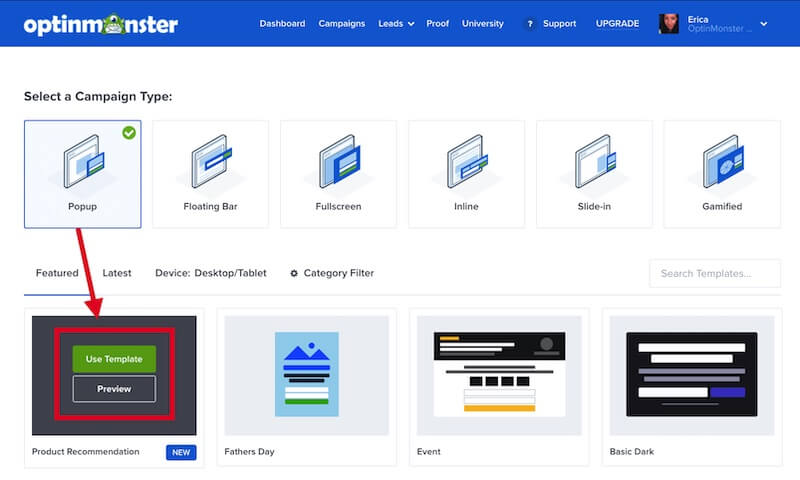 Preview or use a specific Popup template. - OptinMonster Preview or use a specific Popup template.