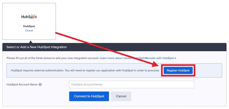 Register HubSpot with OptinMonster. - OptinMonster Register HubSpot with OptinMonster.