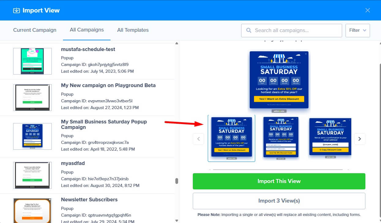 selectedPreview - OptinMonster selected Preview