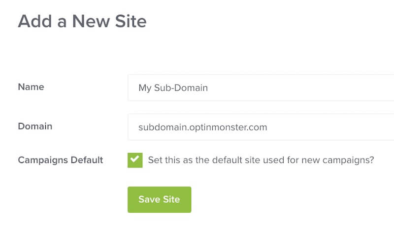 Registering a Sub-Domain in OptinMonster. - OptinMonster Registering a Sub-Domain in OptinMonster.