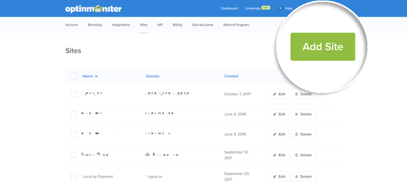 02-add-site - OptinMonster Click Add Site