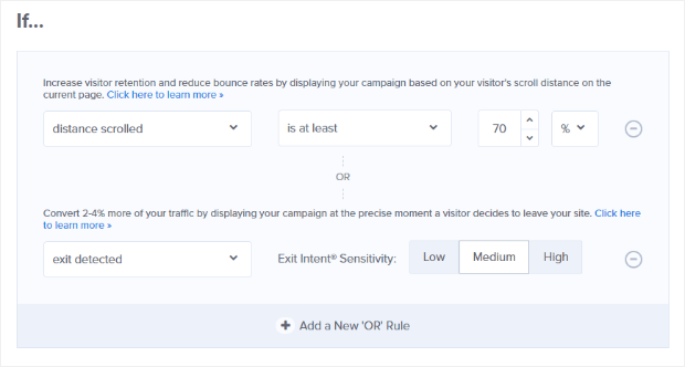 add-exit-intent-display-rule-2 - OptinMonster add exit intent