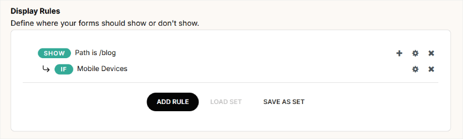 Bdow's display rules - OptinMonster Bdow's display rules