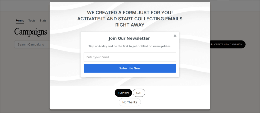 Bdow's welcome wizard popup - OptinMonster Bdow's welcome wizard popup