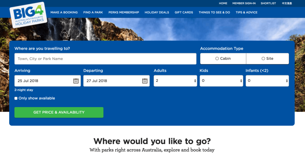 Big4 Holiday Booking Website - OptinMonster Big4 Holiday Booking Website