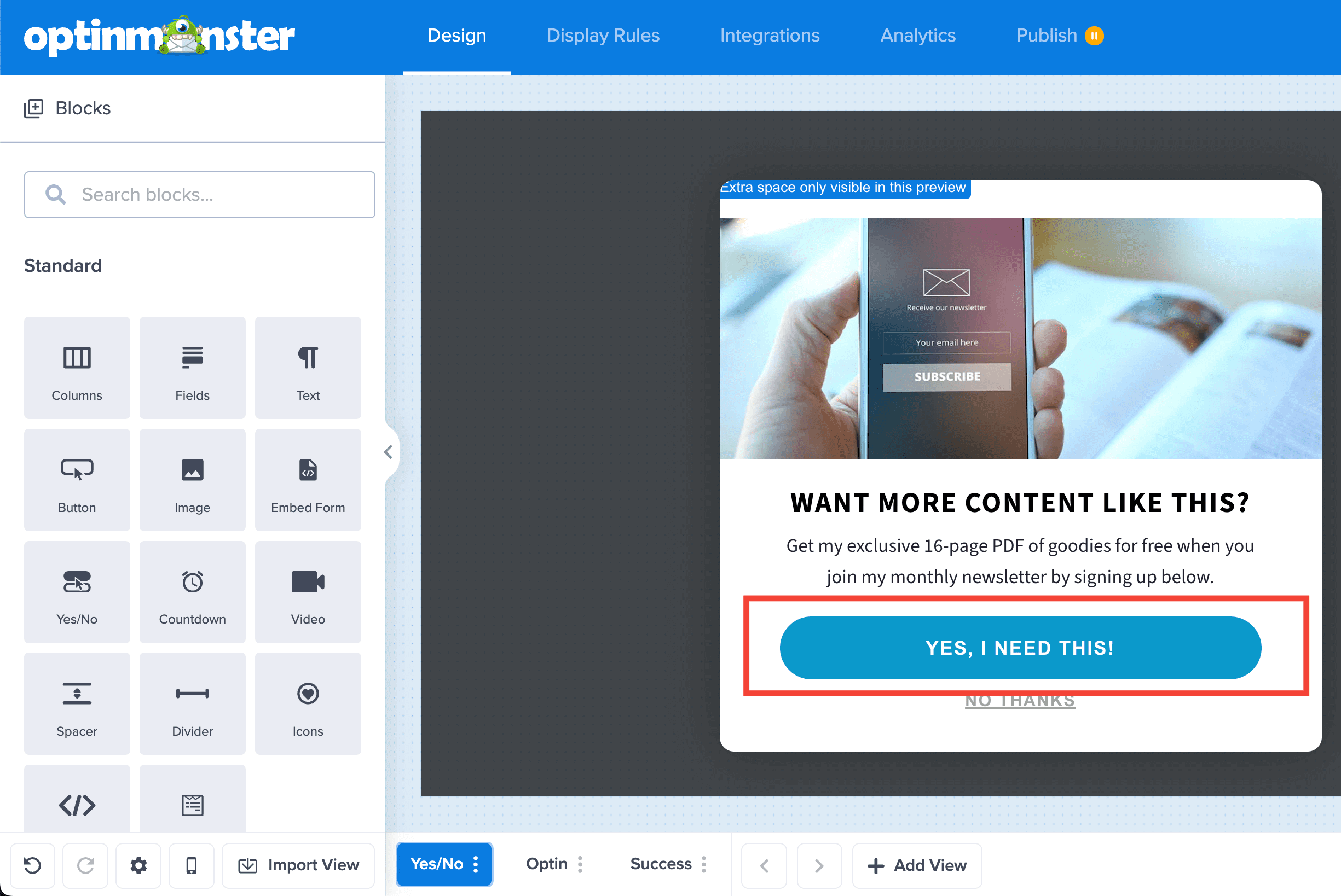 Campaign Button - OptinMonster Campaign Button