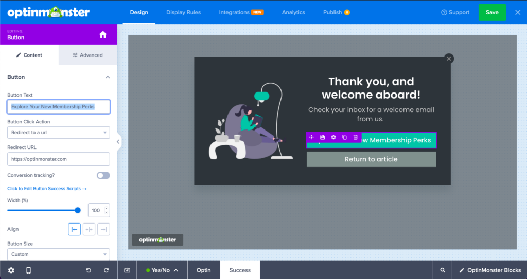 button block optinmonster - OptinMonster button block optinmonster