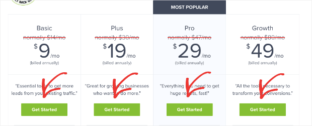 Call to action pricing page of OM-min - OptinMonster Call to action pricing page of OM