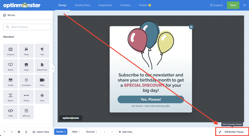 campaignDetails - OptinMonster