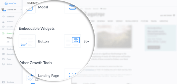 cb-embeddable-widget - OptinMonster manychat embeddable widget