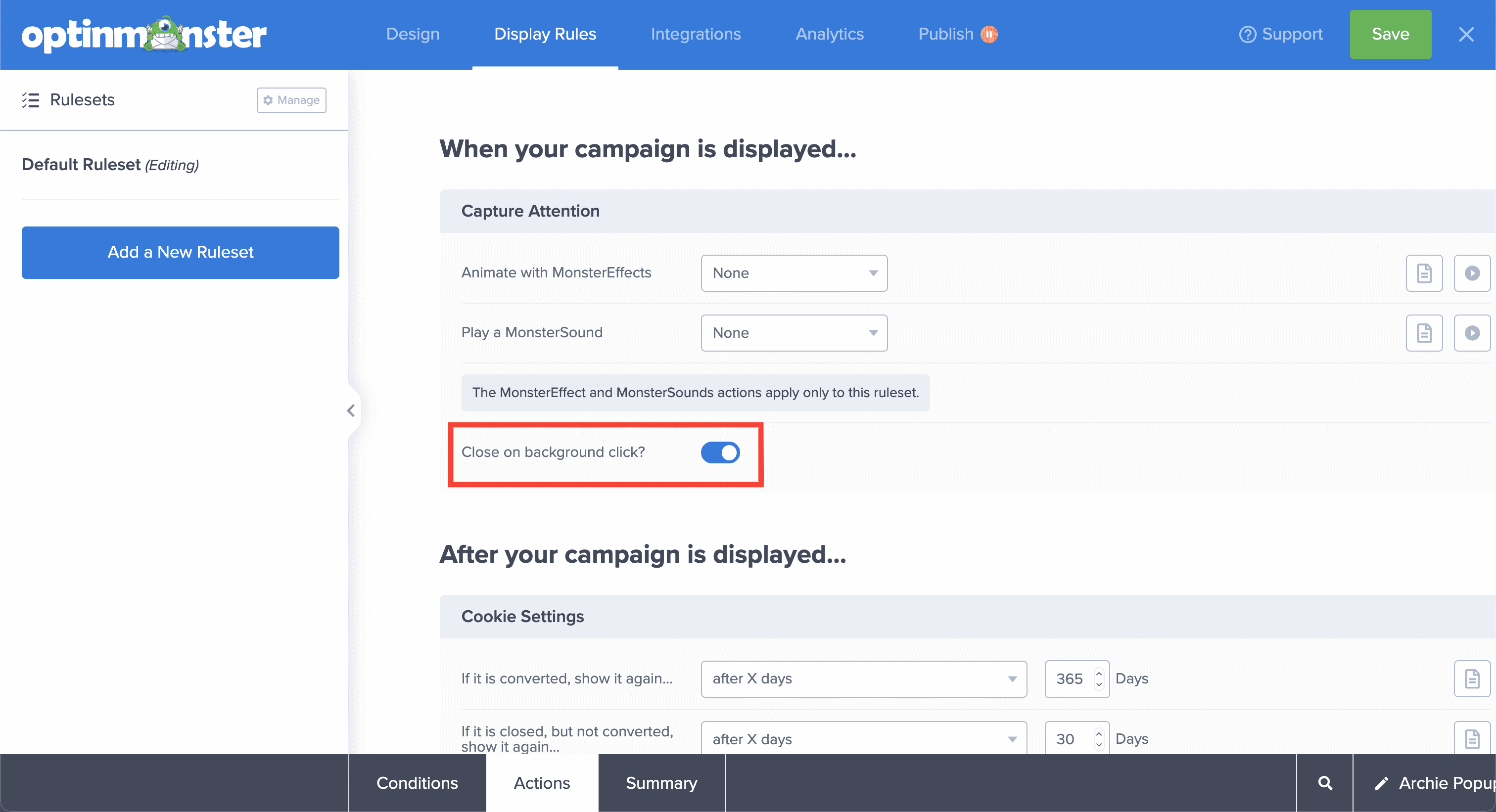 Close On Background Click - OptinMonster