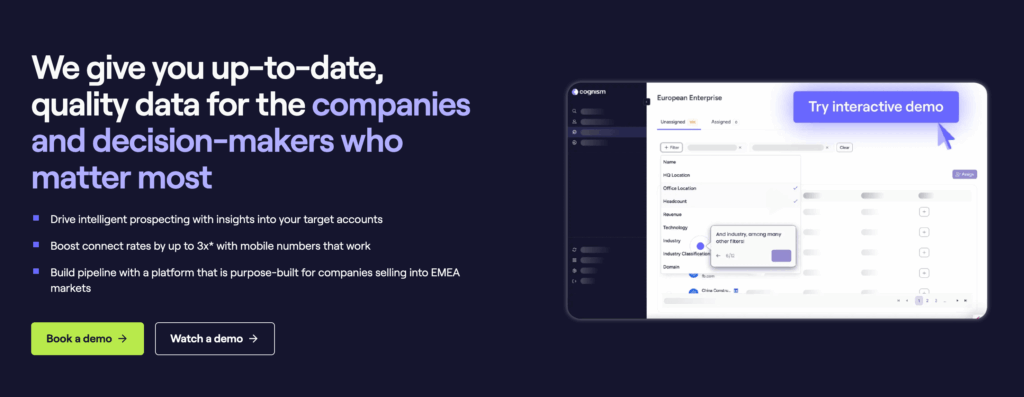 Cognism - best lead generation tools - OptinMonster