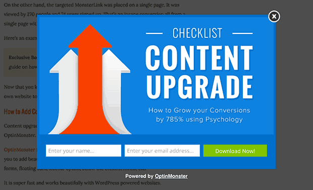 Example of a content upgrade offer - OptinMonster Example of a content upgrade offer