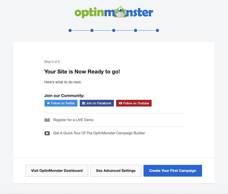 You're finished connecting your plugin to your OptinMonster acount. - OptinMonster You're finished connecting your plugin to your OptinMonster acount.