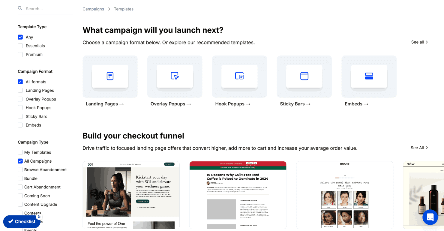 ConvertFlow's campaign types - OptinMonster ConvertFlow's campaign types