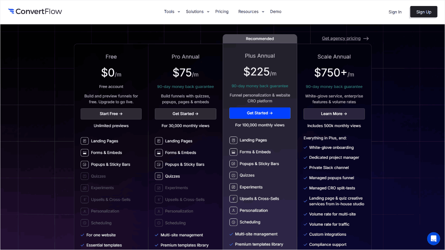 ConvertFlow's pricing - OptinMonster ConvertFlow's pricing