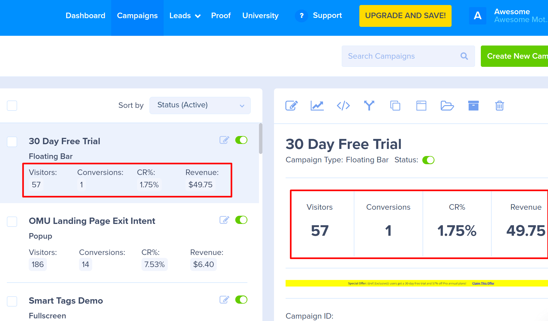 data_on_campaigns_screen - OptinMonster data_on_campaigns_screen