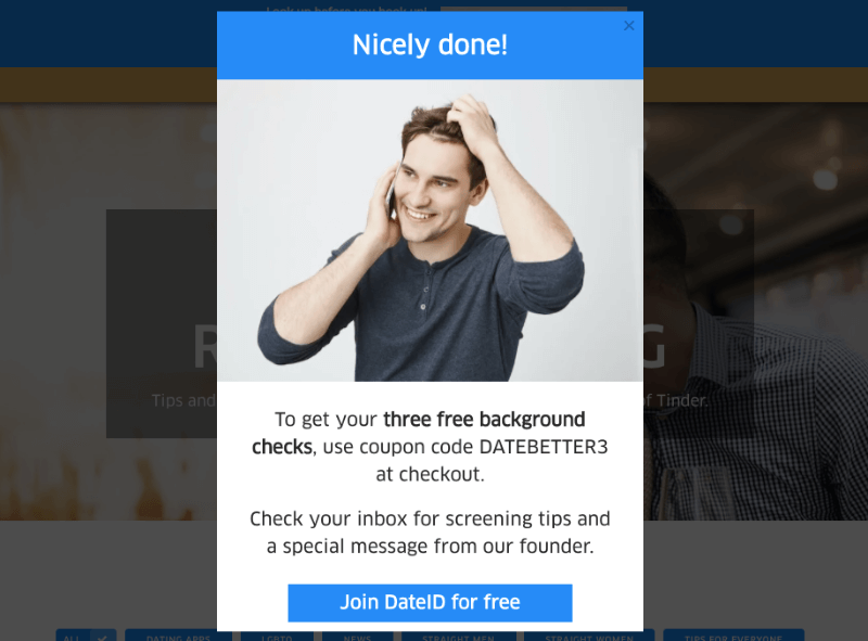 dateid signup success message - OptinMonster dateid signup success message