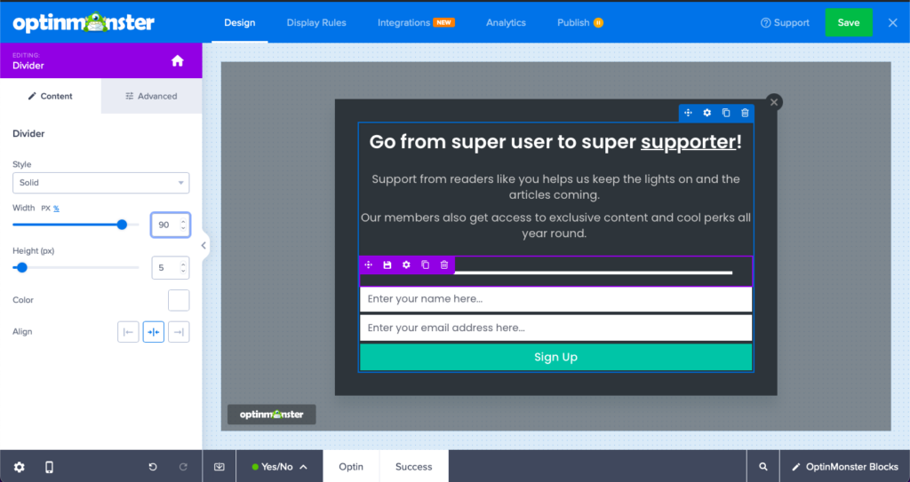 divider block optinmonster - OptinMonster divider block optinmonster