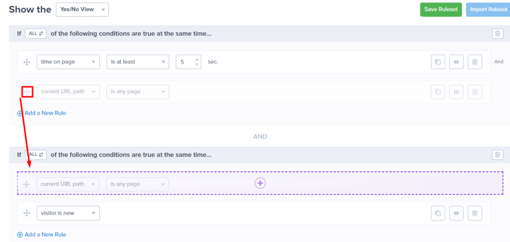 drag-drop-display-rules - OptinMonster