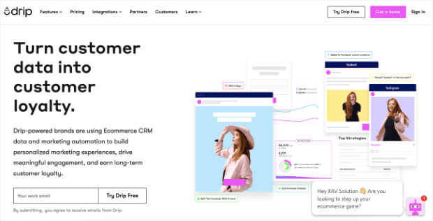 Drip homepage-min - OptinMonster Drip homepage