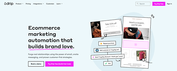 drip-homepage - OptinMonster drip homepage