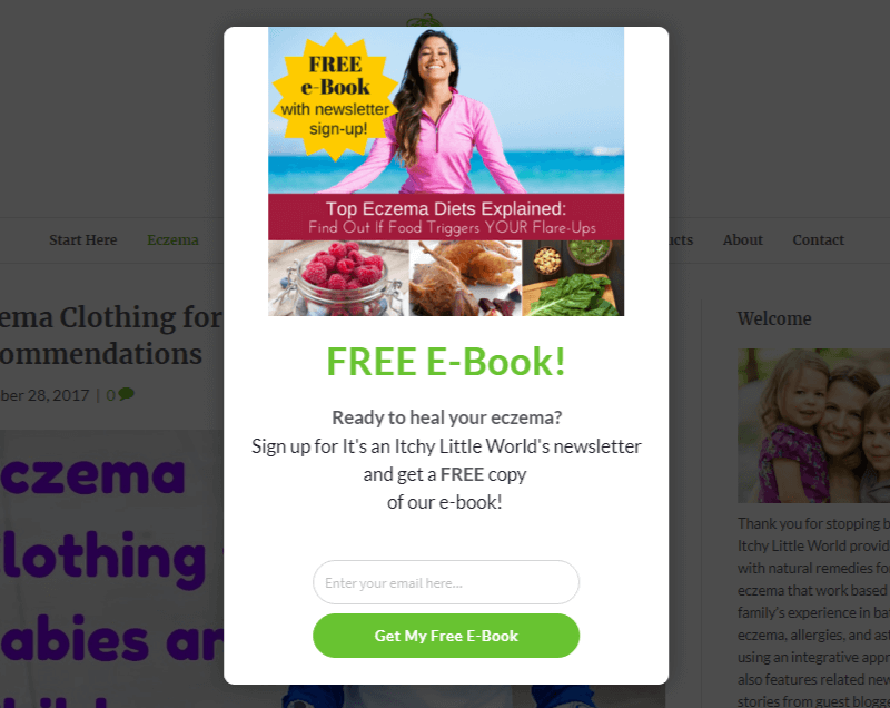 It’s An Itchy Little World used OptinMonster to help people with eczema - OptinMonster It’s An Itchy Little World used OptinMonster to start split testing campaigns