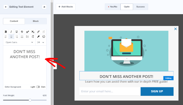 edit_campaign_text - OptinMonster edit headline
