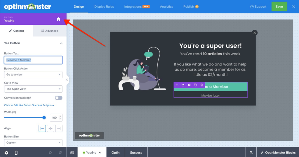 optinmonster blocks home screen - OptinMonster optinmonster blocks home screen