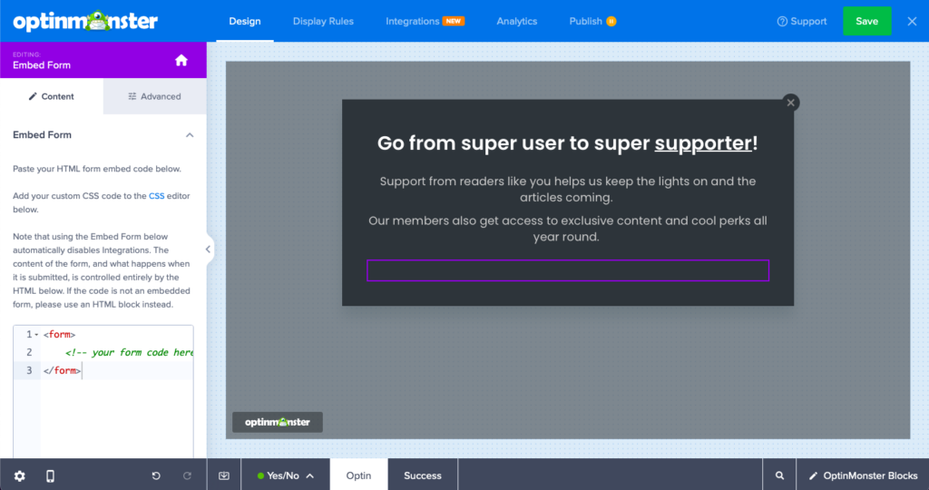 embed form block optinmonster - OptinMonster embed form block optinmonster