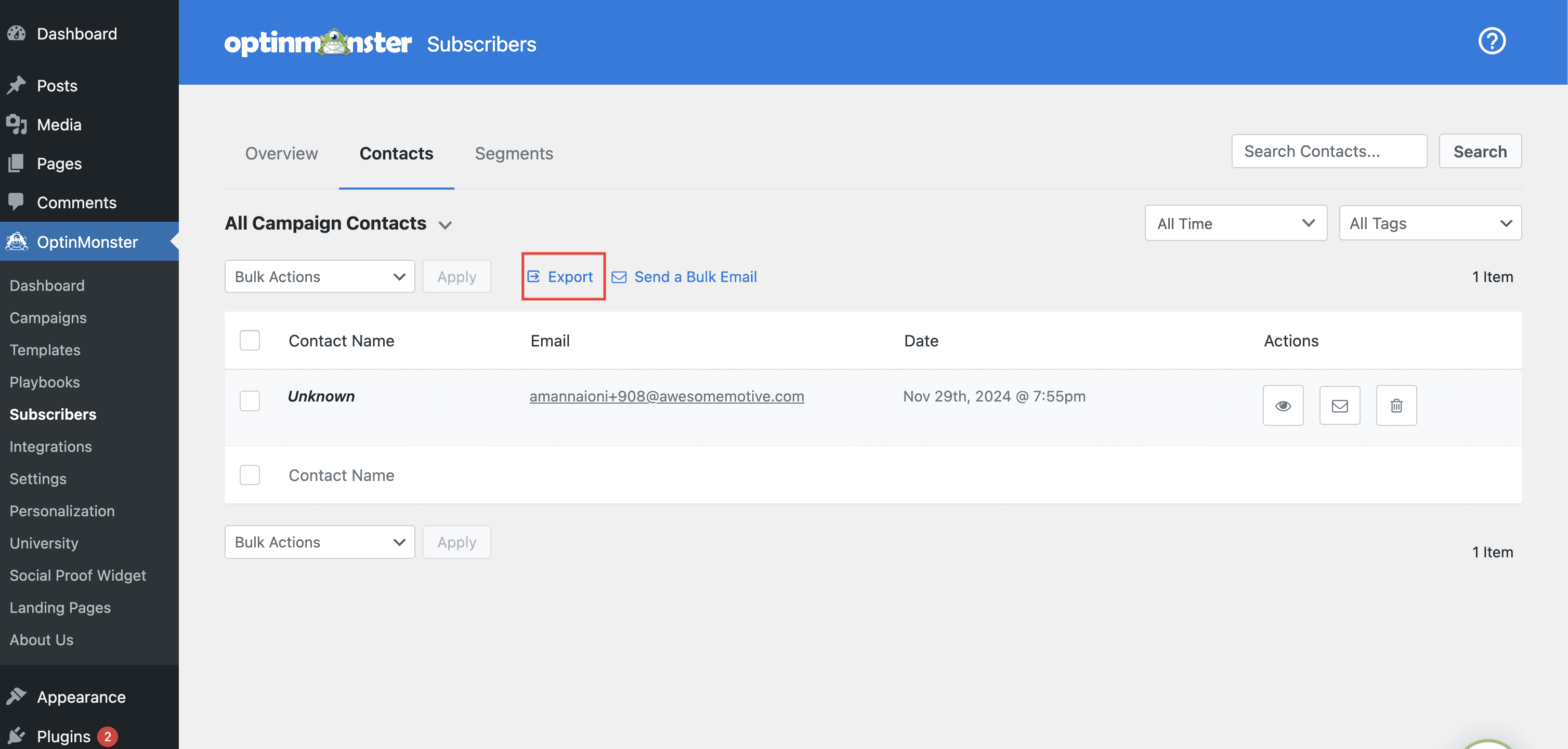 exportLeadsWP - OptinMonster