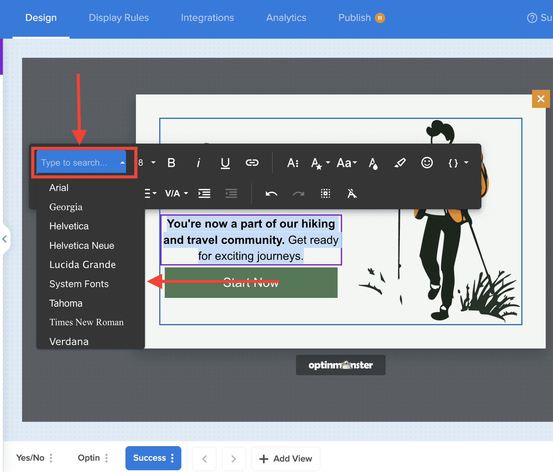 Font Family - OptinMonster