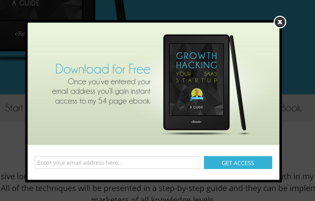 growth-hacking-ebook-popup - OptinMonster Matthew Barby popup