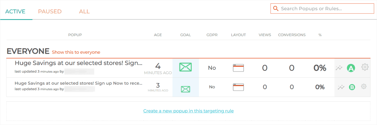 Hello Bar's split testing feature - OptinMonster Hello Bar's split testing feature