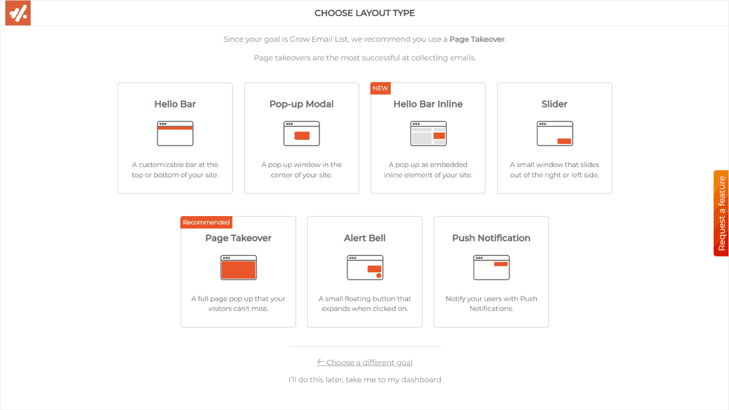 Choosing a Hello Bar campaign layout - OptinMonster Choosing a Hello Bar campaign layout