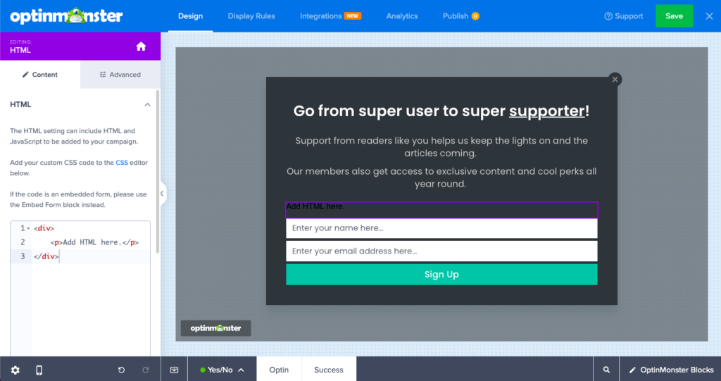 html block optinmonster - OptinMonster html block optinmonster