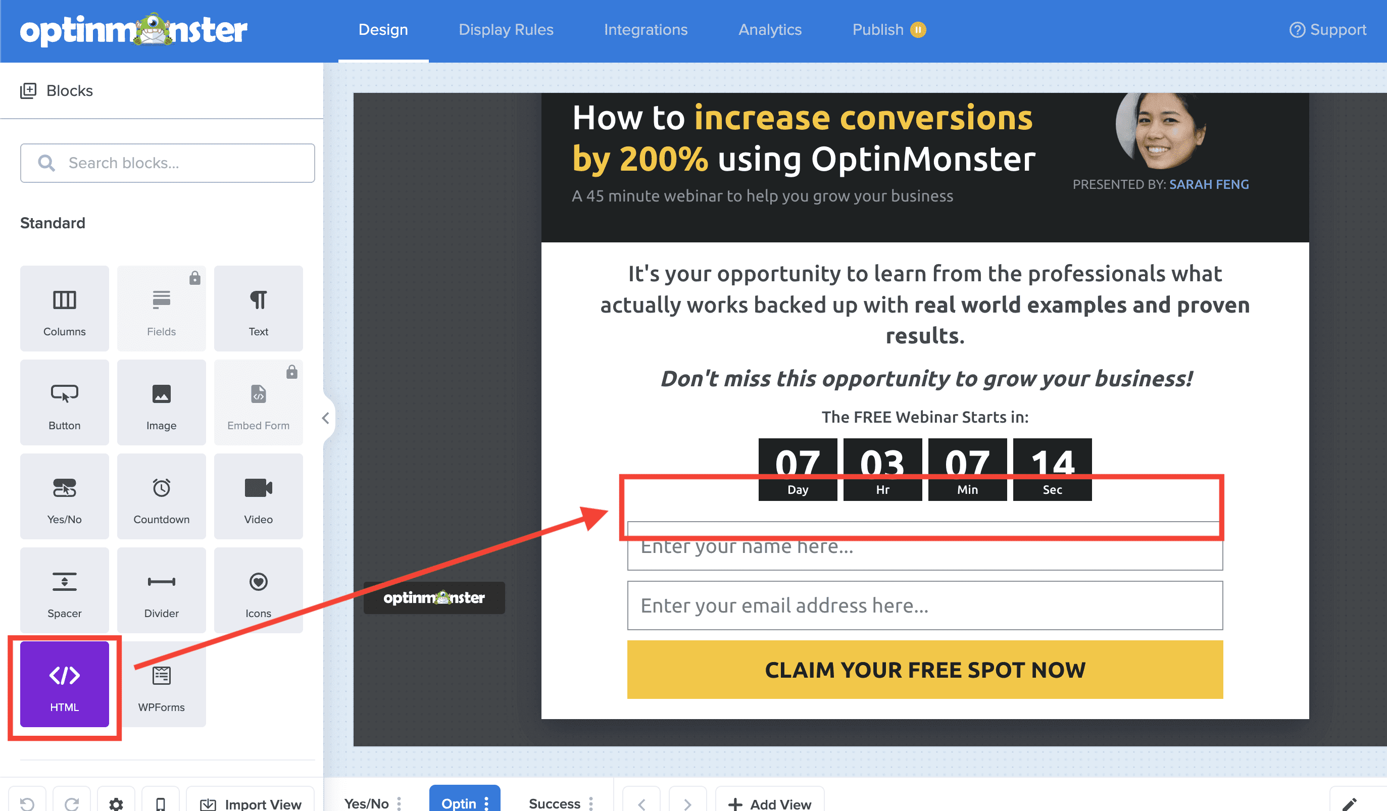 HTML Block - OptinMonster