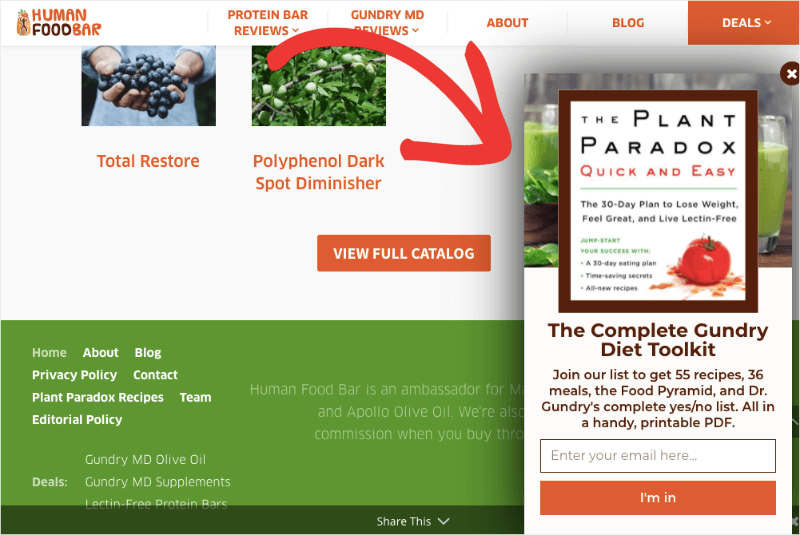 human food box slide in - OptinMonster human food box slide in
