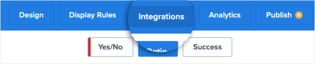 Integrations at the top menu-min - OptinMonster Integrations at the top menu